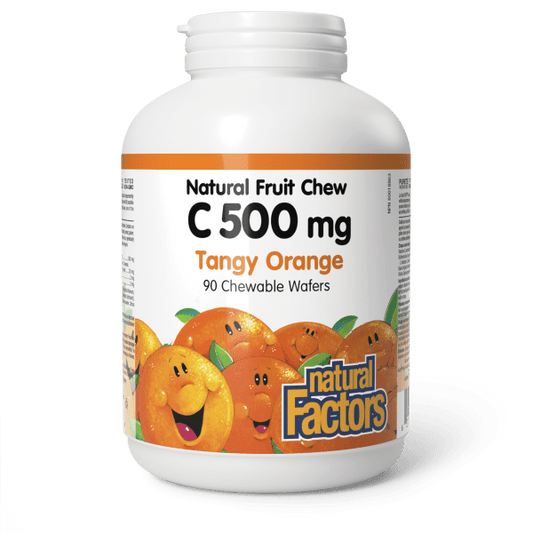 C 500 mg 100% Natural Fruit Chew  500 mg  90 Chewable Wafers Tangy Orange, image-hi-res