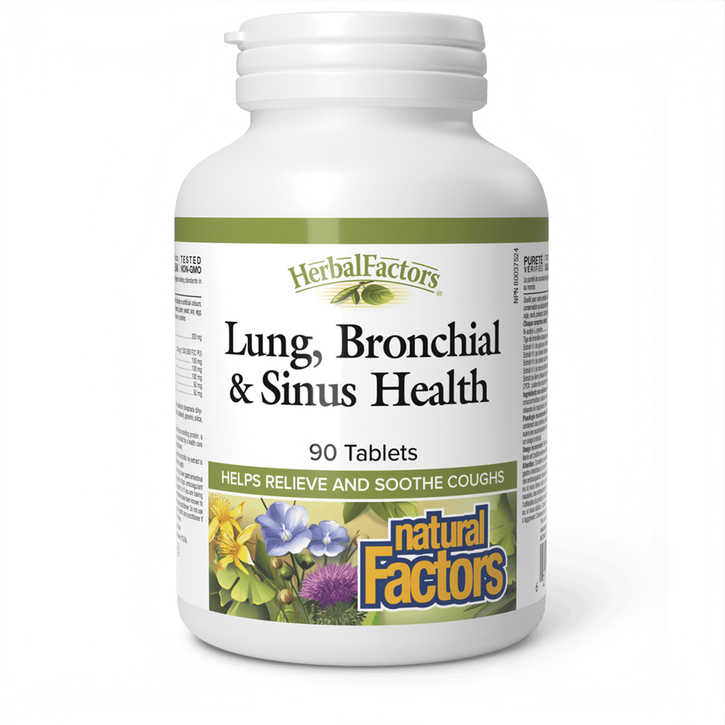 Lung, Bronchial & Sinus Health, HerbalFactors, Natural Factors|v|image|3505