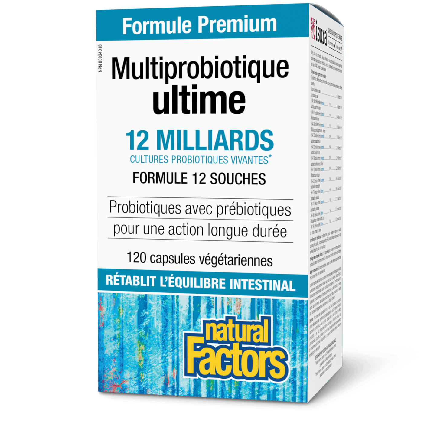 Multiprobiotique ultime 12 milliards de cultures probiotiques vivantes, Natural Factors|v|image|1848