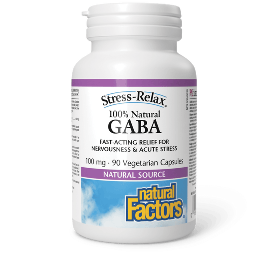 100% Natural GABA 100 mg, Stress-Relax, Natural Factors|v|image|2836