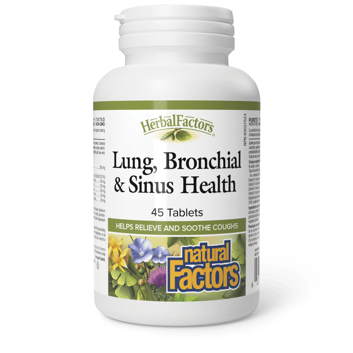 Lung, Bronchial & Sinus Health, HerbalFactors, Natural Factors|v|image|3504