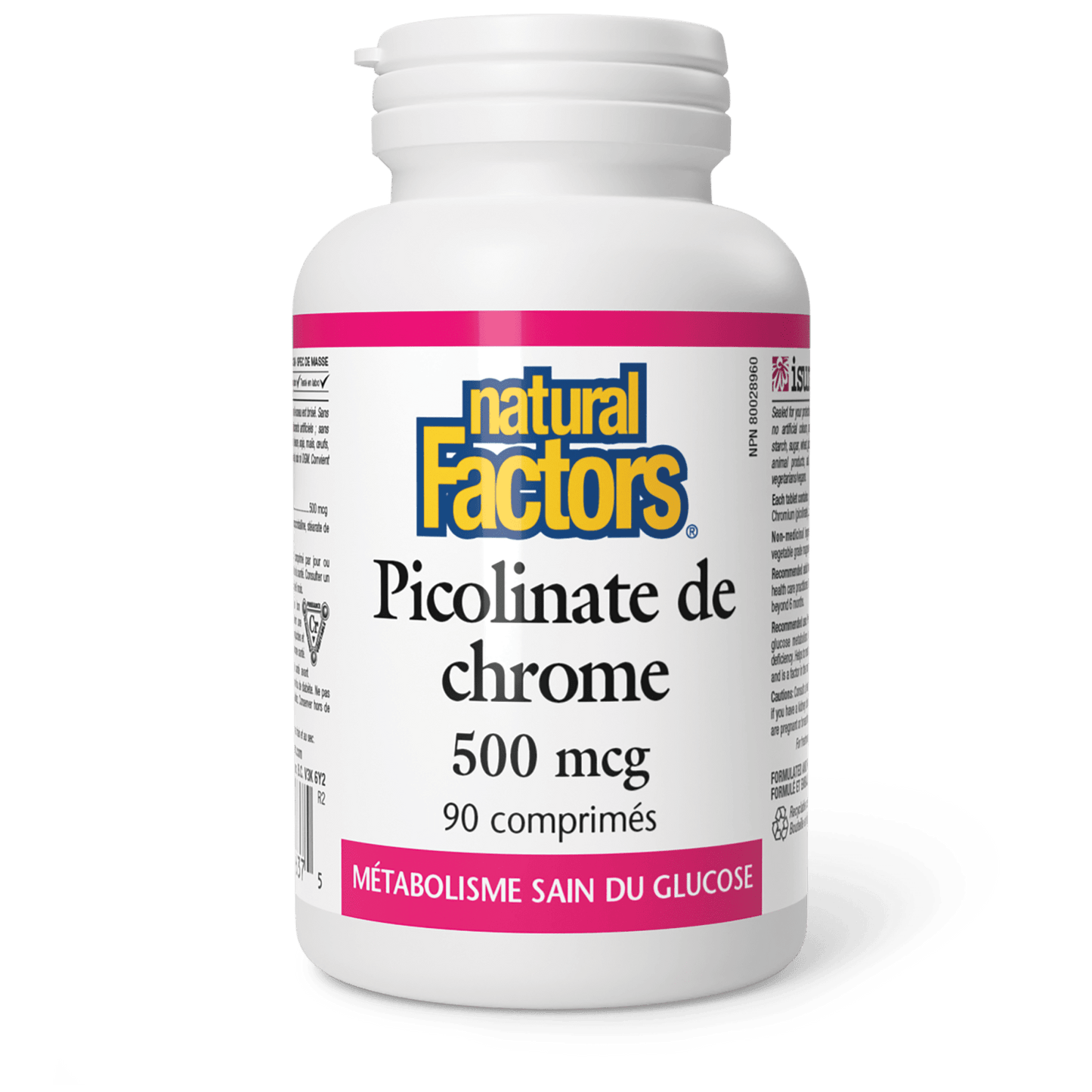 Picolinate de chrome 500 mcg, Natural Factors|v|image|1637