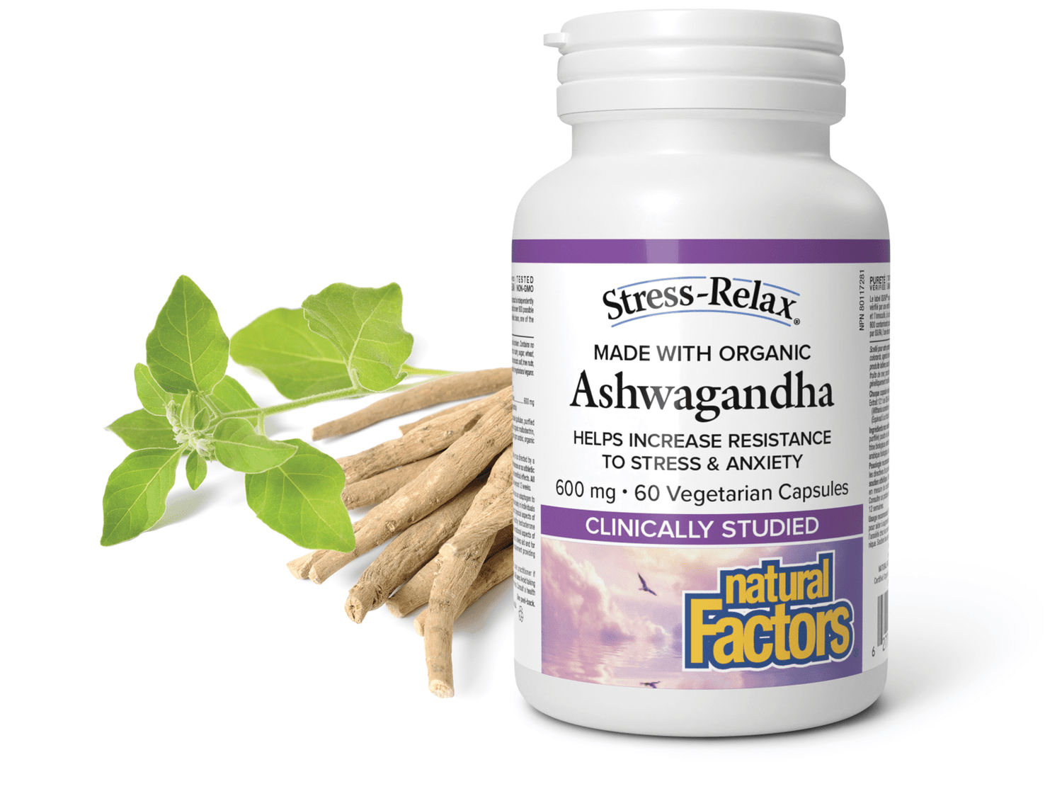 Ashwagandha 600 mg, Stress-Relax, Natural Factors|v|image|2872