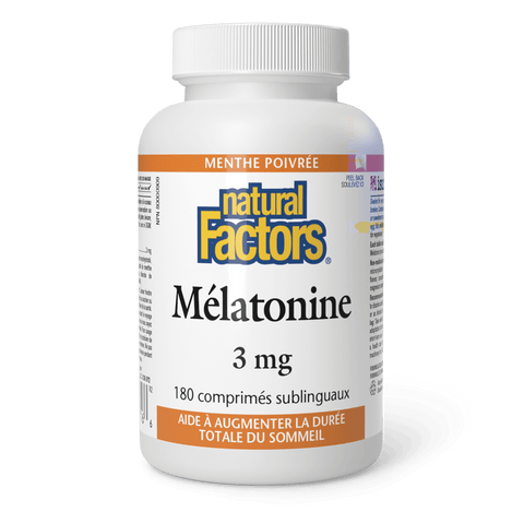 Mélatonine 3 mg, menthe poivrée, Natural Factors|v|image|2716