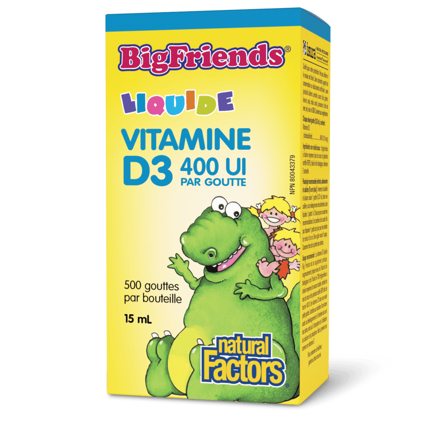 Vitamine D3 liquide 400 UI par goutte, Big Friends, Natural Factors|v|image|1545