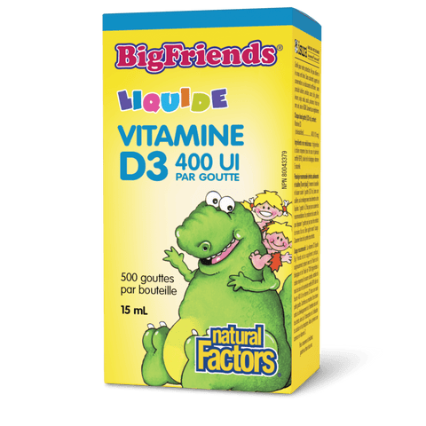 Vitamine D3 liquide 400 UI par goutte, Big Friends, Natural Factors|v|image|1545