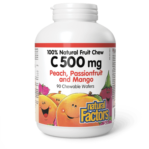 C 500 mg 100% Natural Fruit Chew, Peach, Passionfruit, and Mango, Natural Factors|v|image|1324