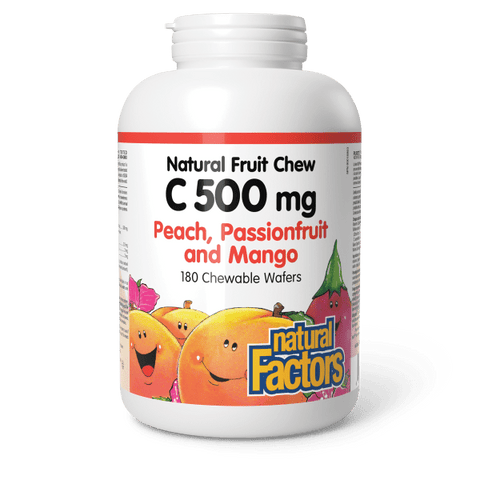 C 500 mg Natural Fruit Chew  500 mg  180 Chewable Wafers Peach, Passionfruit and Mango, image-hi-res