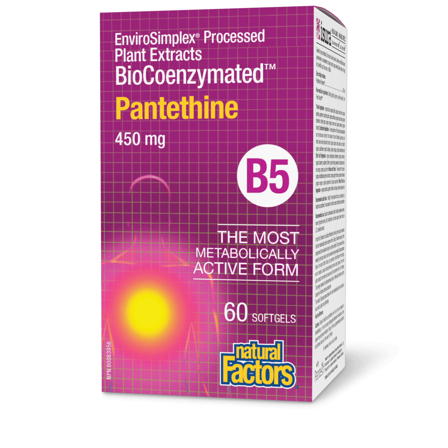 BioCoenzymated Pantethine • B5 450 mg, Natural Factors|v|image|1250