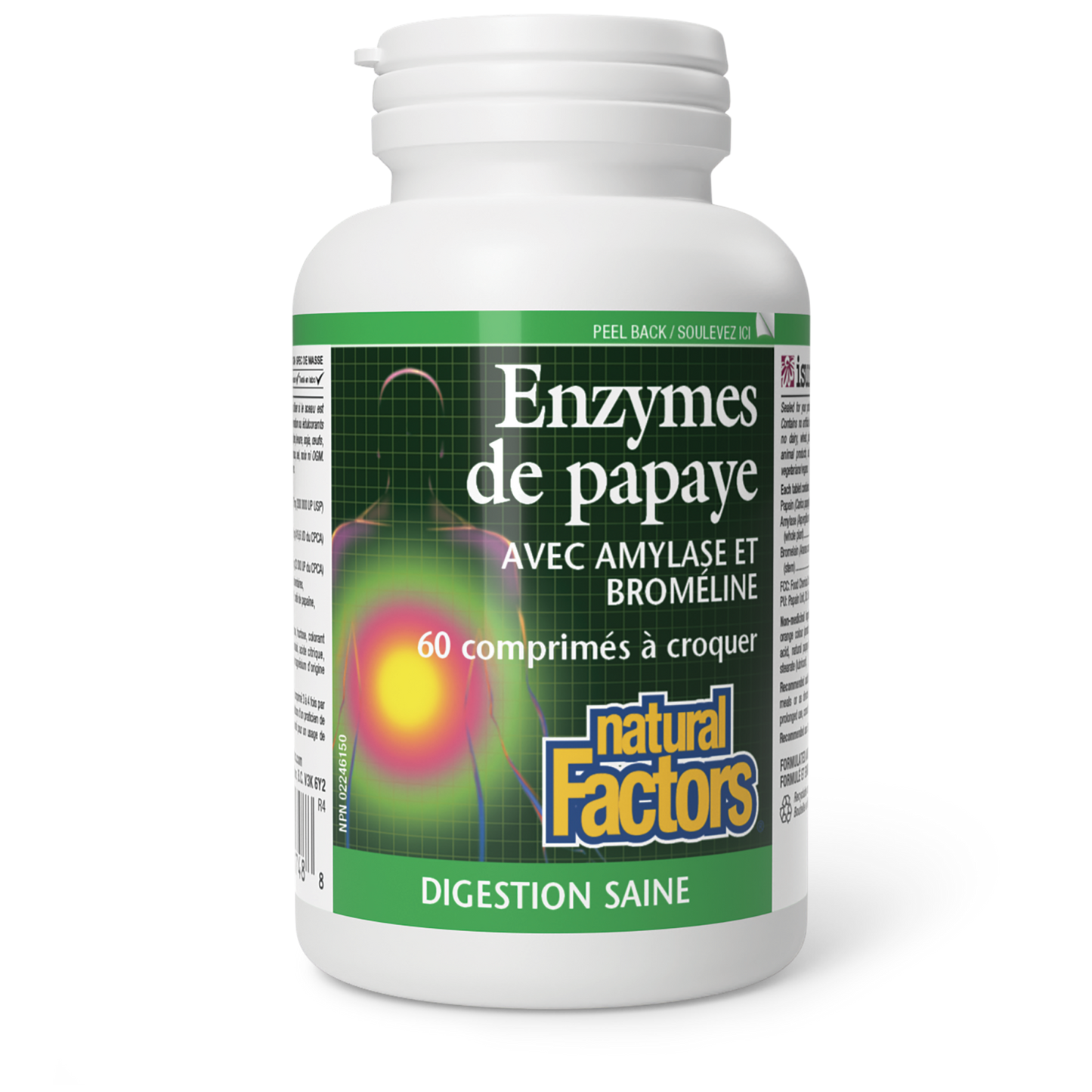 Enzymes de papaye avec amylase et broméline, Natural Factors|v|image|1748