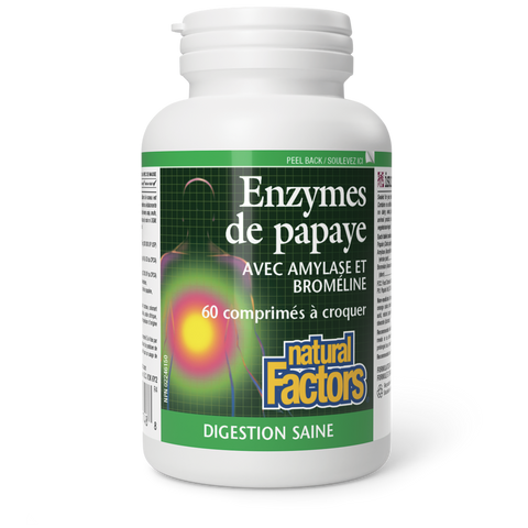 Enzymes de papaye avec amylase et broméline, Natural Factors|v|image|1748