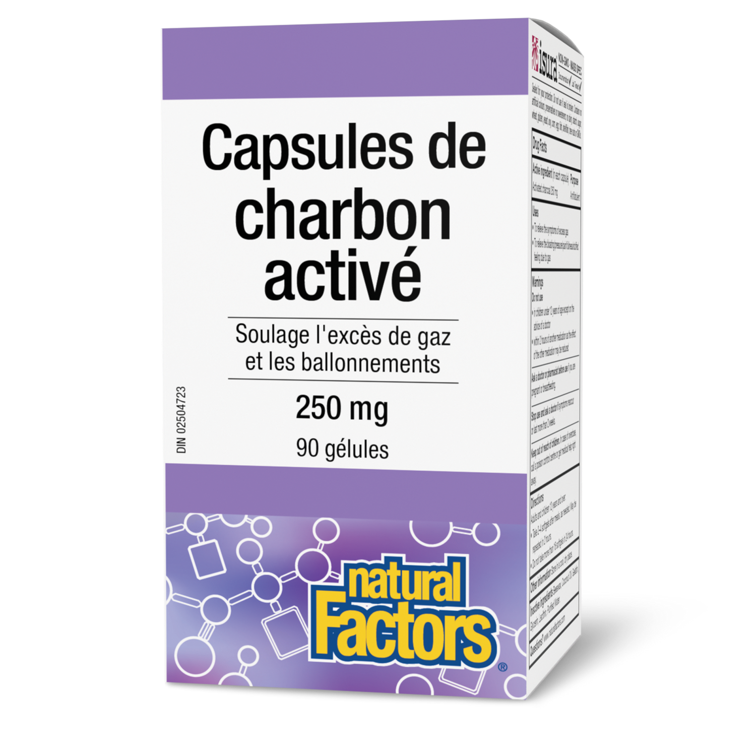 Capsules de charbon activé 250 mg, Natural Factors|v|image|1702