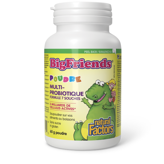 Poudre Multiprobiotique Formule 7 souches 3 milliards de cellules actives,
Big Friends, Natural Factors|v|image|1851