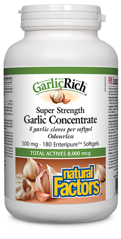 GarlicRich Super Strength Garlic Concentrate 500 mg, Natural Factors|v|image|2333