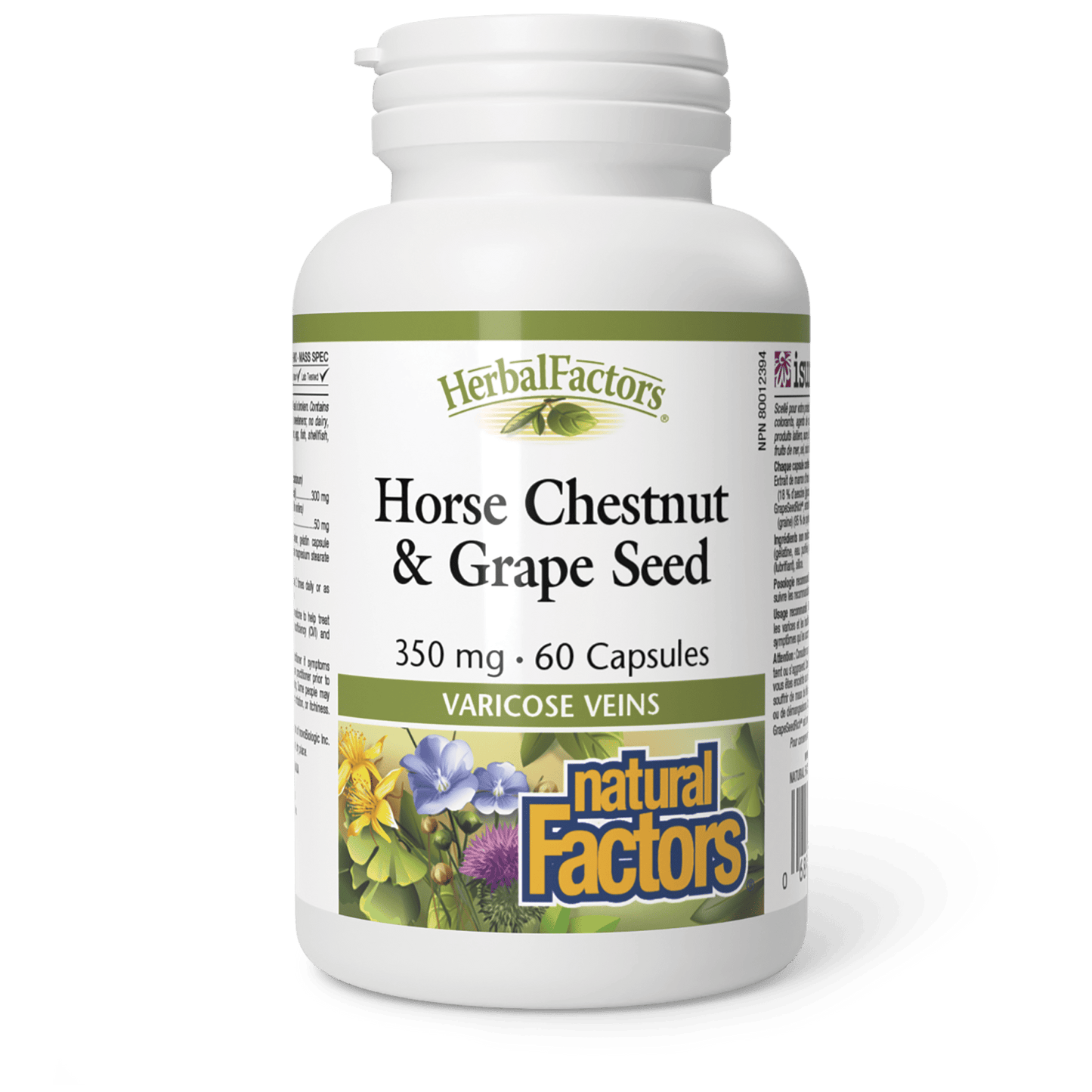 Horse Chestnut & Grape Seed 350 mg, HerbalFactors, Natural Factors|v|image|4590