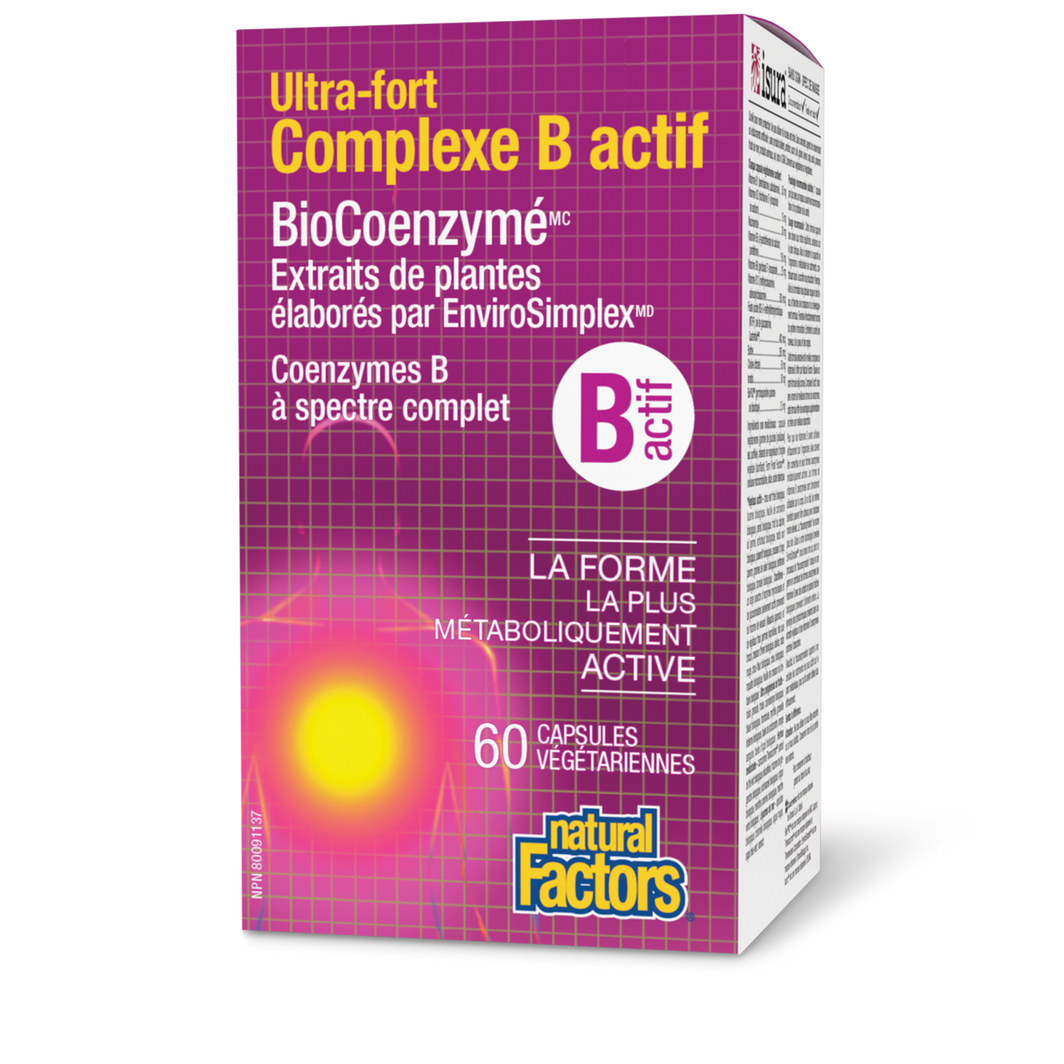 Complexe B actif BioCoenzymé Ultra-fort, Natural Factors|v|image|1256