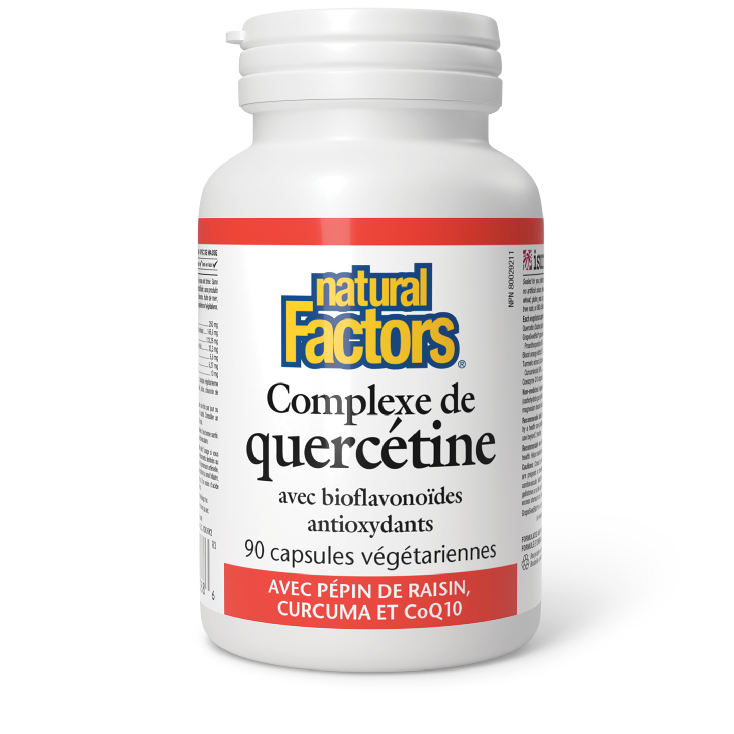 Complexe de quercétine avec pépin de raisin, curcuma et CoQ10, Natural Factors|v|image|1388