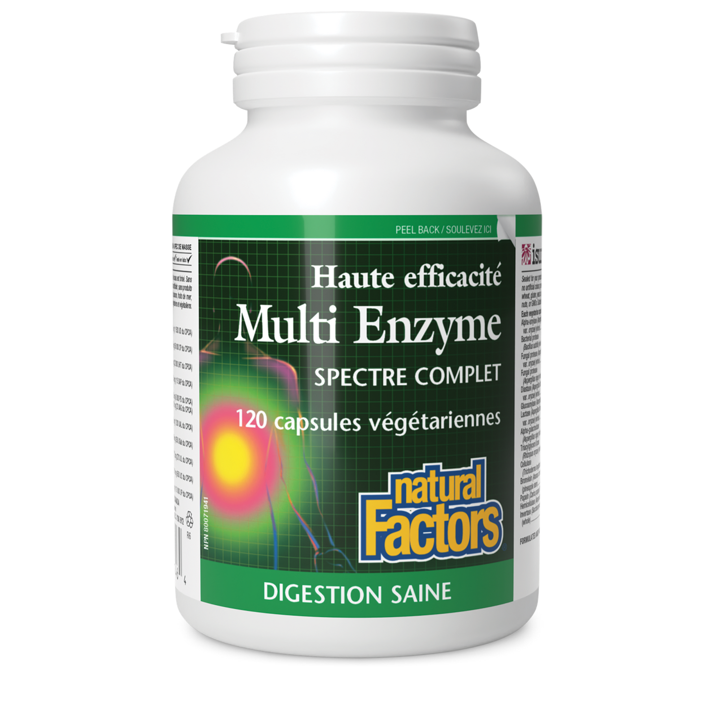 Multi Enzyme Haute efficacité Spectre complet, Natural Factors|v|image|1746