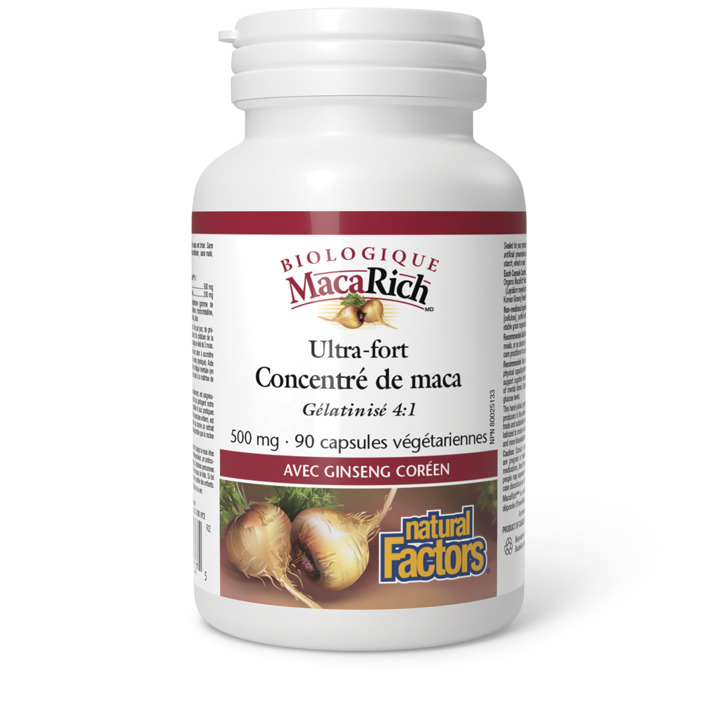 MacaRich Biologique Ultra-fort Concentré de maca 500 mg, Natural Factors|v|image|4537