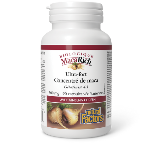 MacaRich Biologique Ultra-fort Concentré de maca 500 mg, Natural Factors|v|image|4537