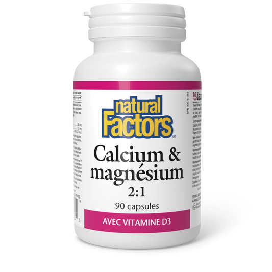 Calcium & magnésium 2:1 avec vitamine D3, Natural Factors|v|image|1625