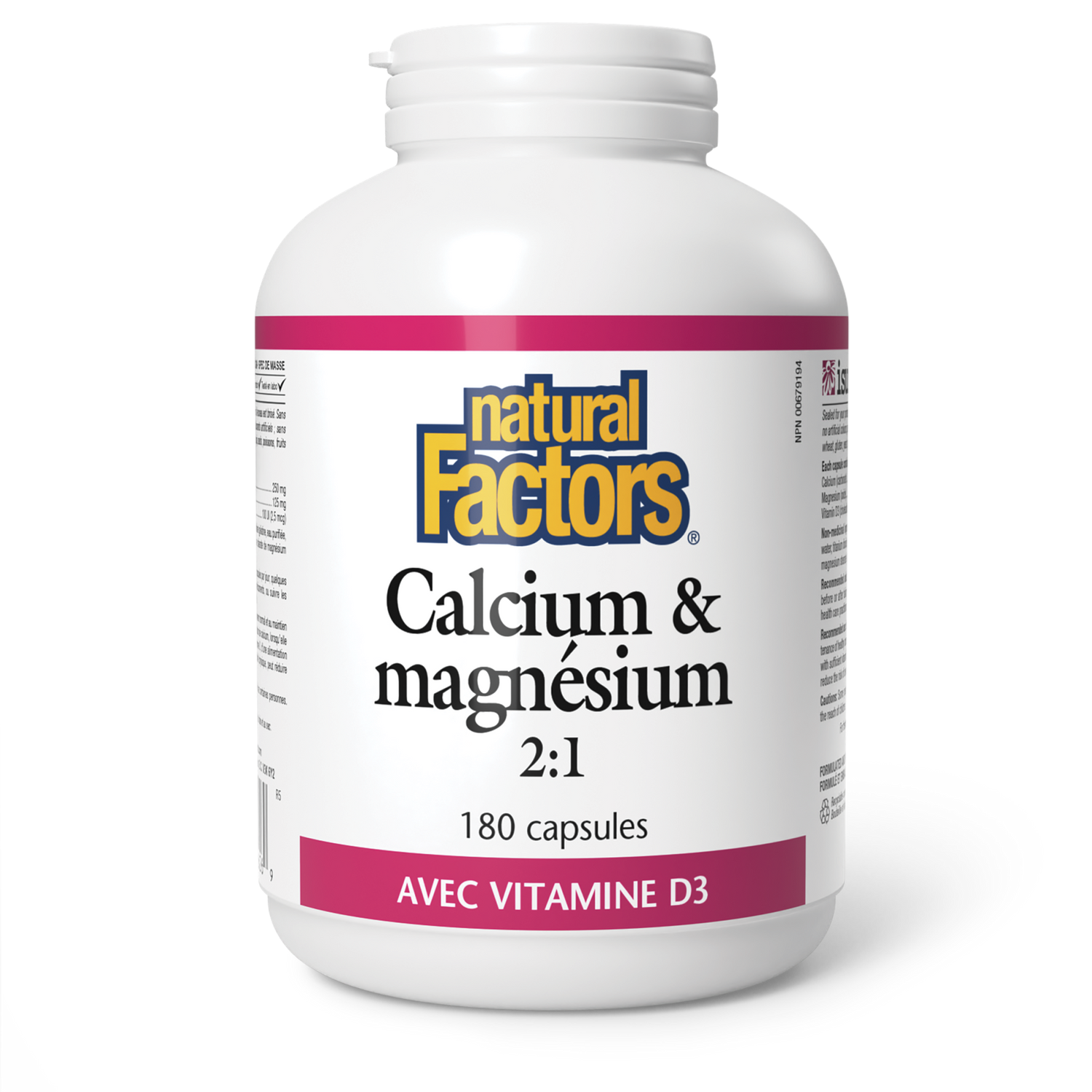 Calcium & magnésium 2:1 avec vitamine D3, Natural Factors|v|image|1626