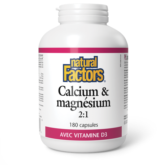 Calcium & magnésium 2:1 avec vitamine D3, Natural Factors|v|image|1626