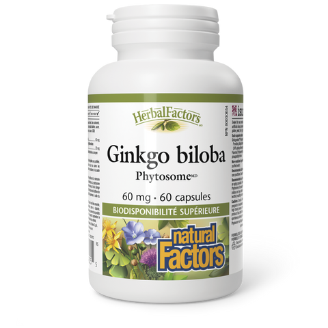 Ginkgo biloba Phytosome 60 mg, HerbalFactors, Natural Factors|v|image|4805