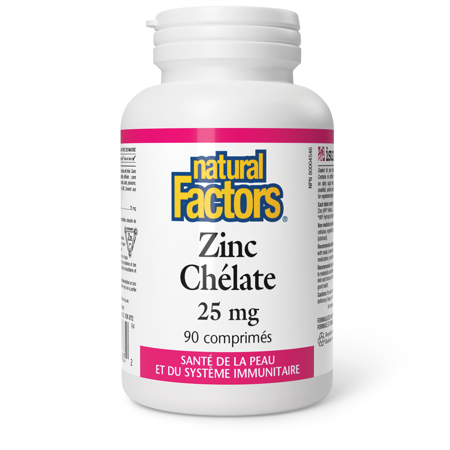 Zinc Chélate 25 mg, Natural Factors|v|image|1683