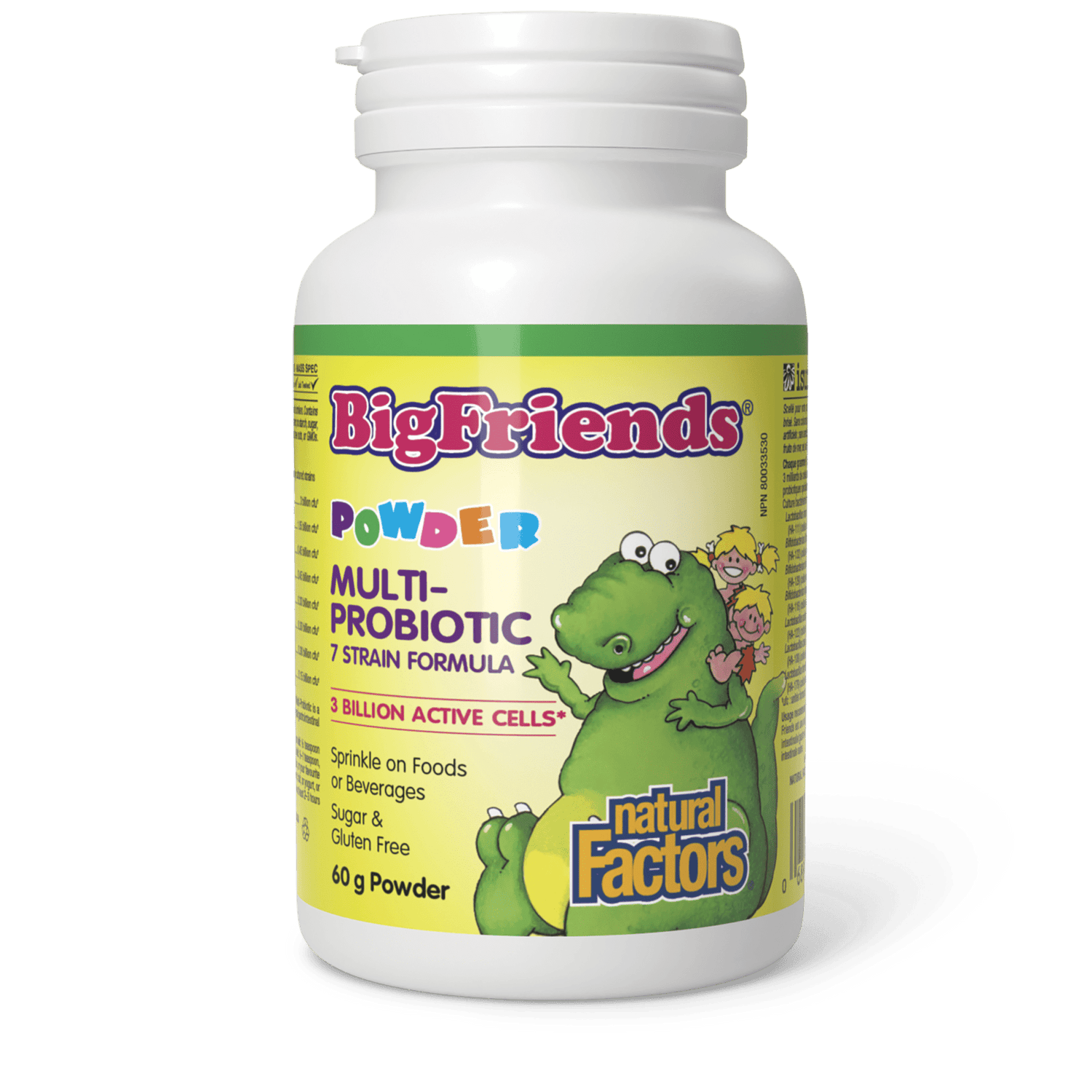 Powder Multiprobiotic 7 Strain Formula 3 Billion Active Cells, Big Friends, Natural Factors|v|image|1851