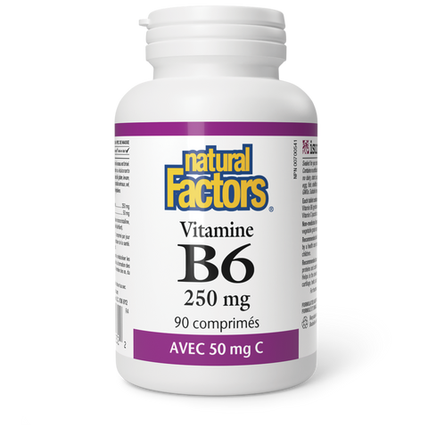 Vitamine B6 250 mg avec 50 mg C, Natural Factors|v|image|1232