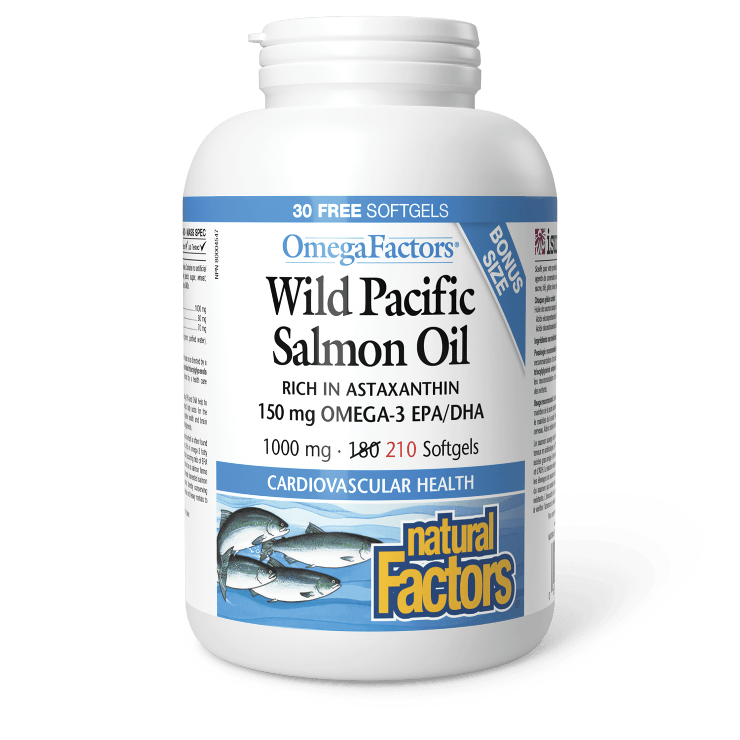 Wild Pacific Salmon Oil 1000 mg, OmegaFactors, Natural Factors|v|image|8225