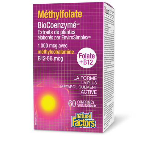 Méthylfolate BioCoenzymé • folate + B12 1 000 mcg/50 mcg, Natural Factors|v|image|1241