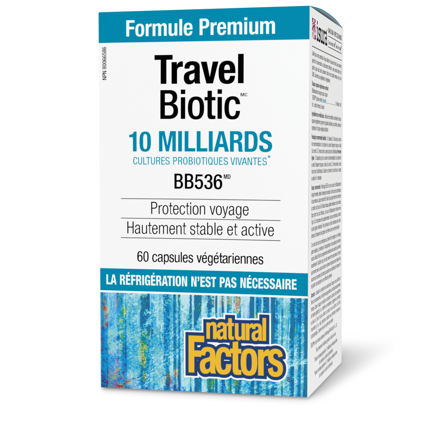 Travel Biotic BB536 10 milliards de cultures probiotiques vivantes, Natural Factors|v|image|1812