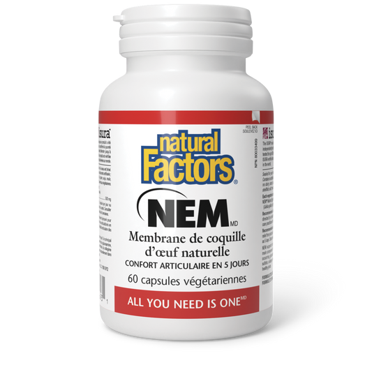 NEM Membrane de coquille d’œuf naturelle 500 mg, Natural Factors|v|image|2693