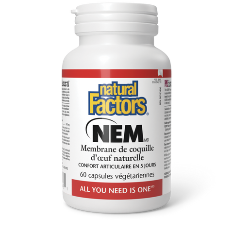 NEM Membrane de coquille d’œuf naturelle 500 mg, Natural Factors|v|image|2693