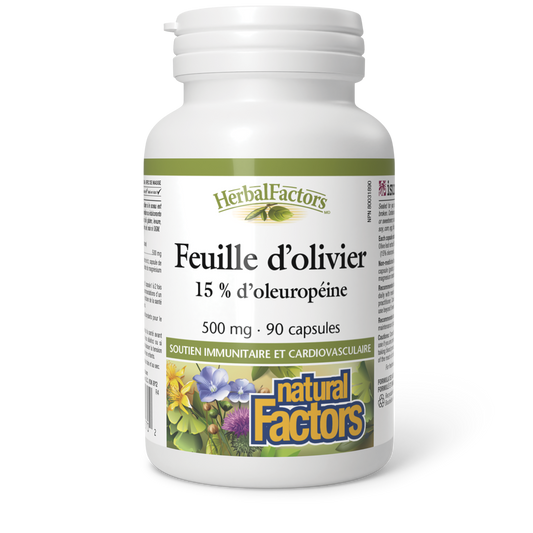 Feuille d’olivier 500 mg, HerbalFactors, Natural Factors|v|image|4570