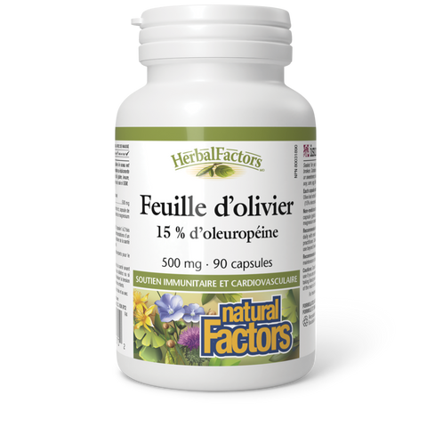 Feuille d’olivier 500 mg, HerbalFactors, Natural Factors|v|image|4570