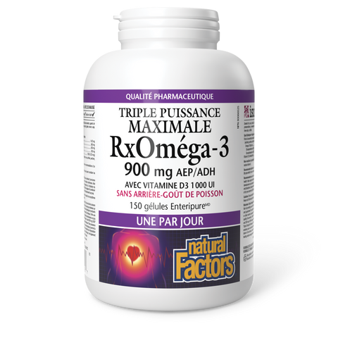 RxOméga-3 avec vitamine D3 Triple puissance maximale 900 mg, Natural Factors|v|image|35492