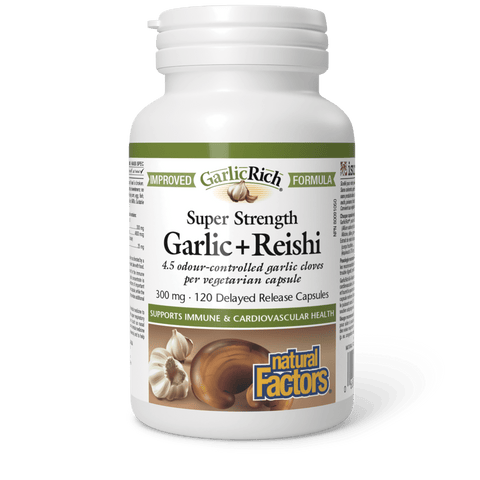 GarlicRich Garlic+Reishi Super Strength 300 mg, Natural Factors|v|image|2334