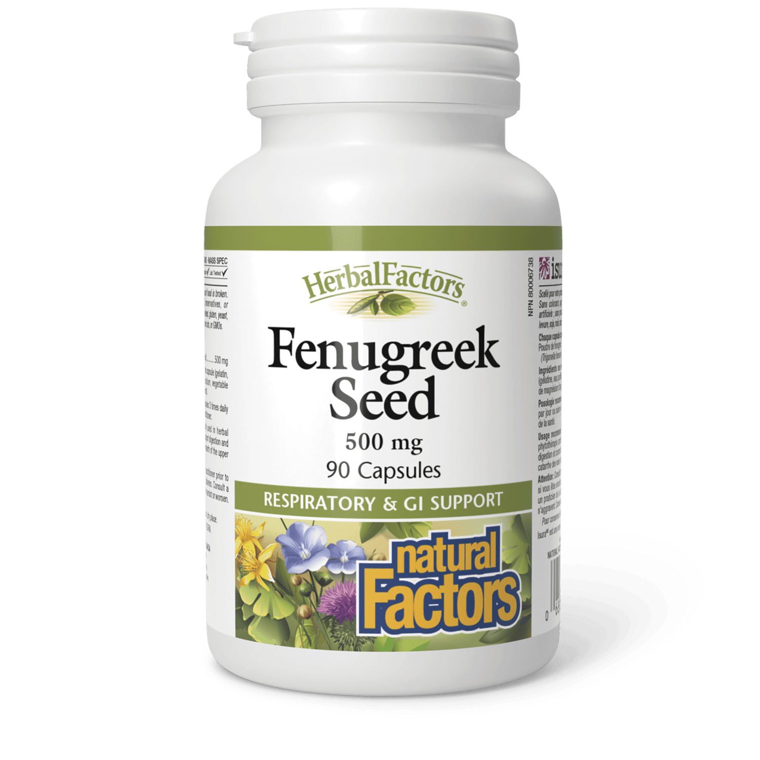 Fenugreek Seed 500 mg, HerbalFactors, Natural Factors|v|image|2200