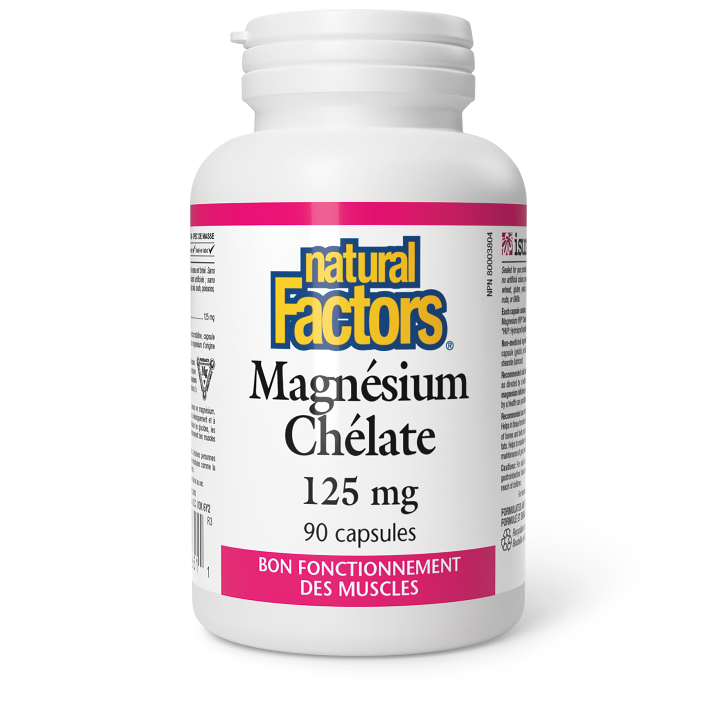 Magnésium Chélate 125 mg, Natural Factors|v|image|1651