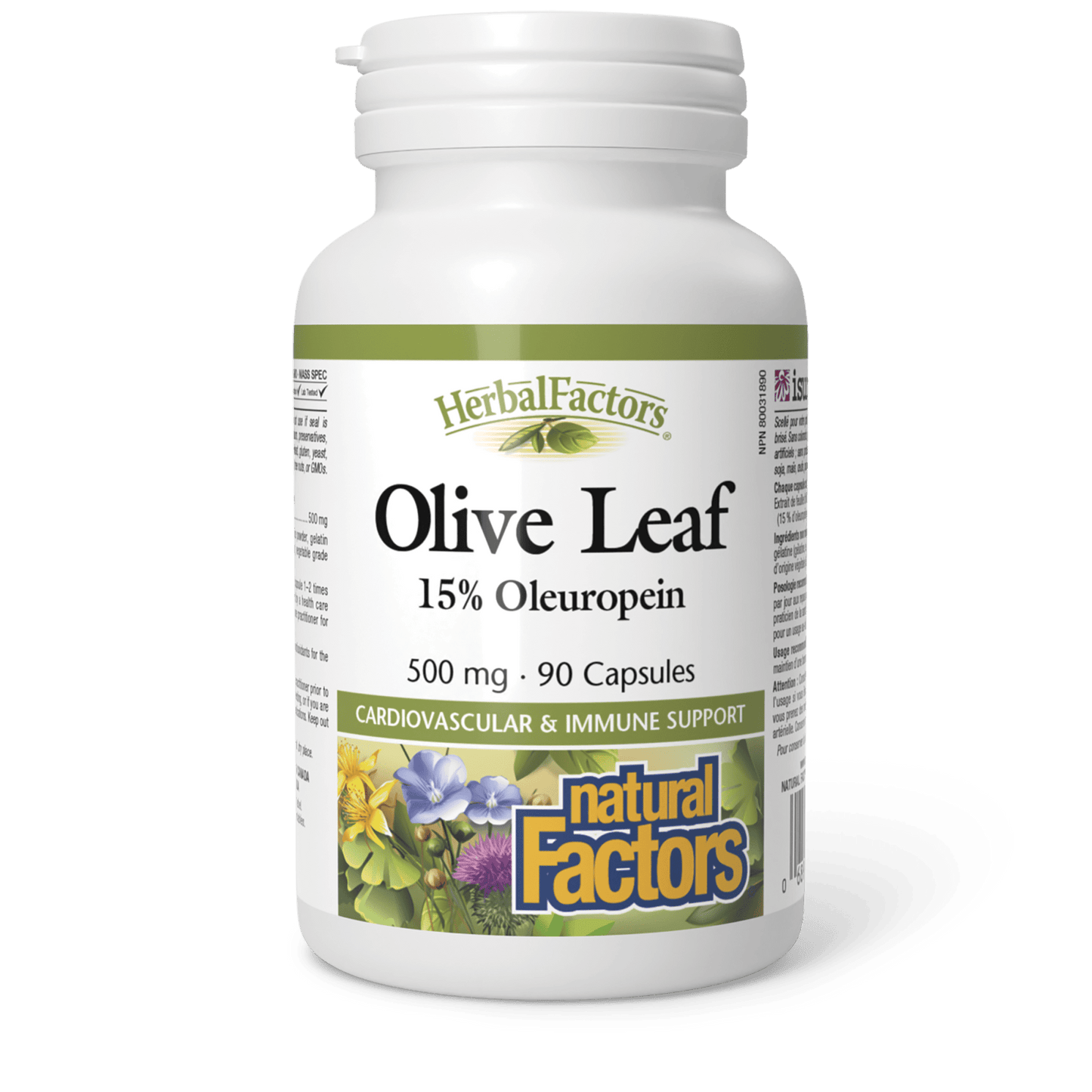 Olive Leaf 500 mg, HerbalFactors, Natural Factors|v|image|4570