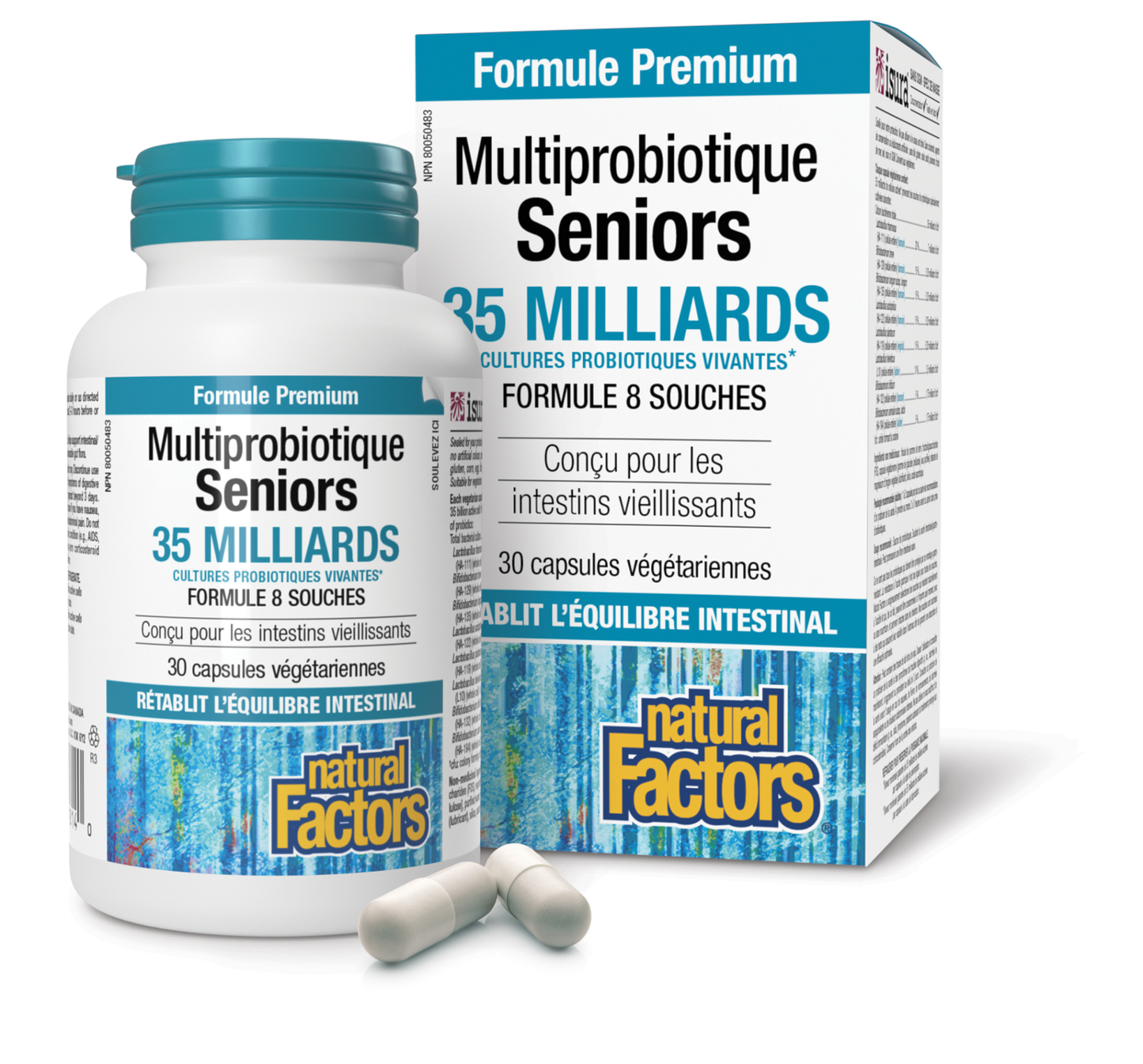 Multiprobiotique Seniors 35 milliards de cultures probiotiques vivantes, Natural Factors|v|image|1814