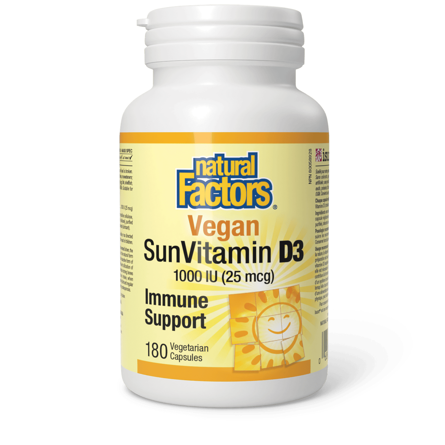 Vegan SunVitamin D3 1000 IU, Natural Factors|v|image|1067