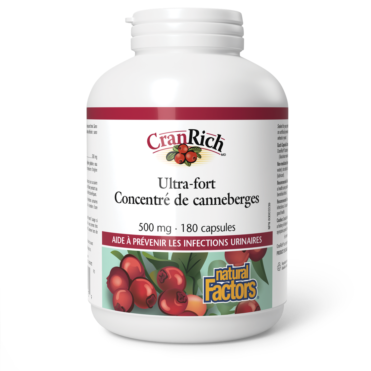 CranRich Ultra-fort Concentré de canneberges 500 mg, Natural Factors|v|image|4513