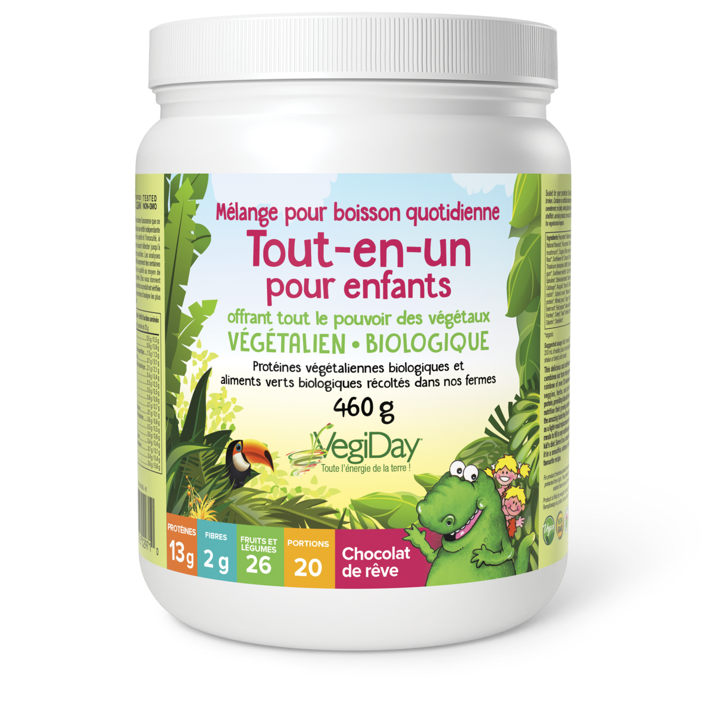 Mélange pour boisson quotidienne Tout-en-un pour enfants, chocolat de rêve, Natural Factors|v|image|2971