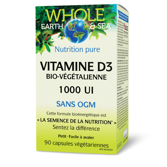 Vitamine D3 bio-végétalienne 1 000 UI, Whole Earth & Sea, Whole Earth & Sea®|v|image|35512