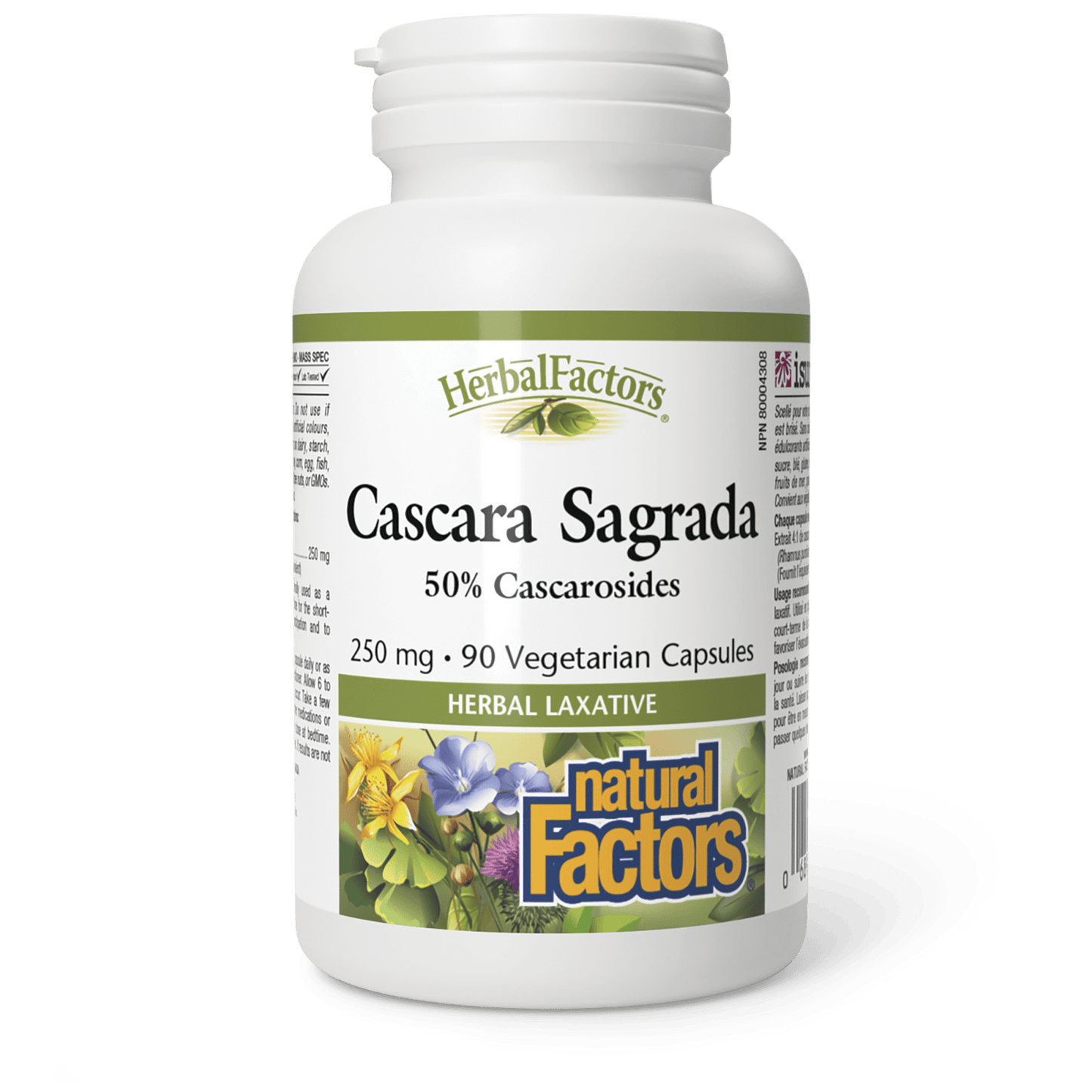 Cascara Sagrada 250 mg, HerbalFactors, Natural Factors|v|image|4209