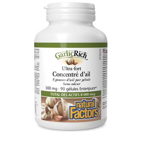 GarlicRich Ultra-fort Concentré d’ail 500 mg, Natural Factors|v|image|2332